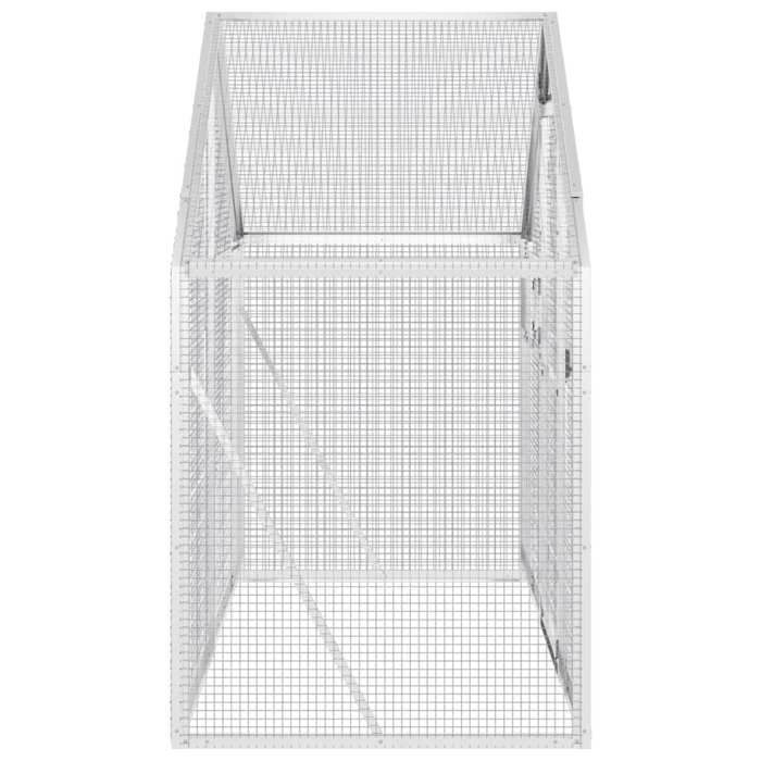 Volière en aluminium - WIENS - 179x100x185 cm - Argenté - Grille métallique galvanisée - Porte verrouillable