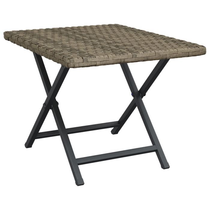 BEST-HOME Mobilier de jardin - UU - Table pliable gris 45x35x32 cm résine tressée HH9551 BEST-HOME Mobilier de jardin - UU - Table pliable gris 45x35x32 cm résine tressée HH9551