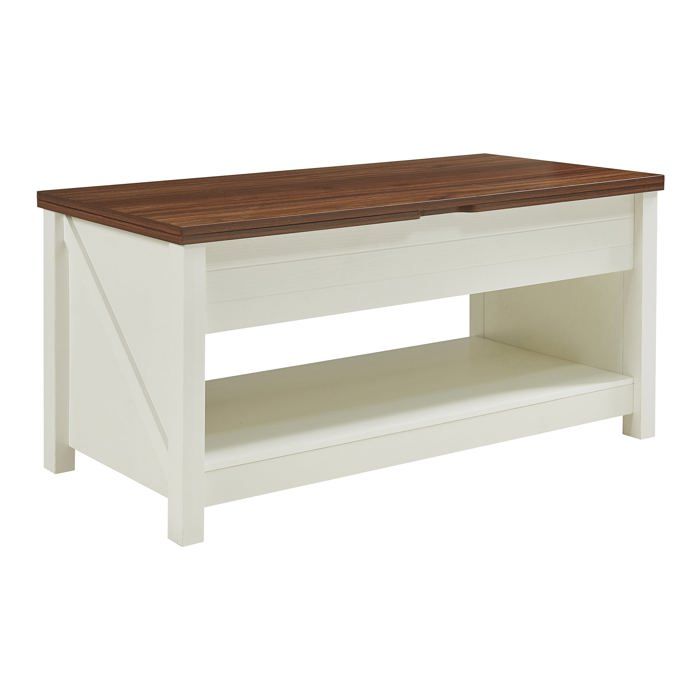 Table basse console dappoint - HELLOSHOP26 - 110 x 55 x 54 cm - Effet noyer - 3 compartiments de rangement