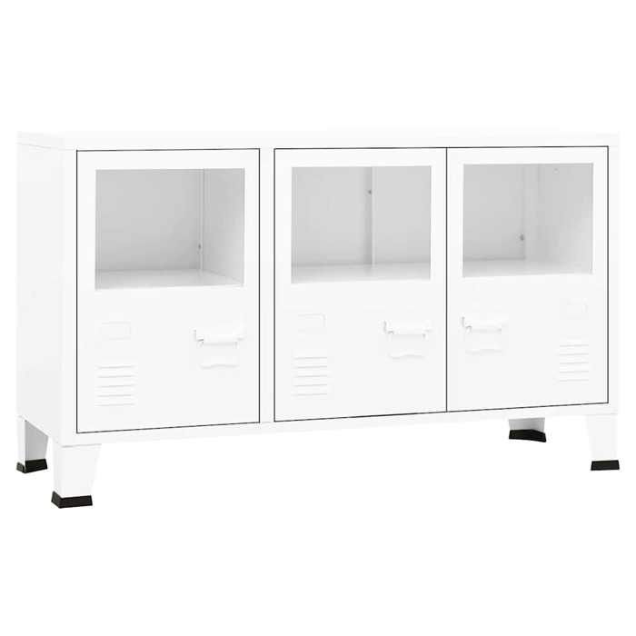Promotion FévrBuffet debout - Armoire Vaisselier - Pour maison - industriel Blanc 105x35x62 cm Métal et verre FR79467004