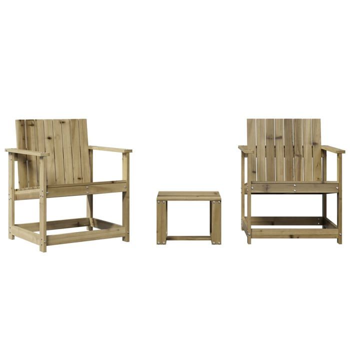 STAR SALE® Salon bas de jardin (3 pcs) - ANTI-UV - bois de pin imprégné 40x38x28.5 cm T180