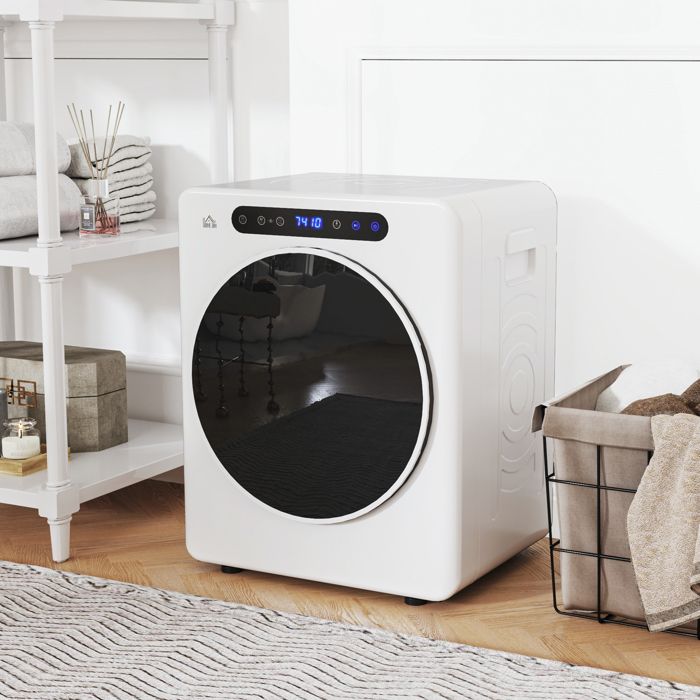 Cocosity Sèche Linge À Évacuation Sèche-Linge Électrique 1000 W 3 Kg 6 Modes De Séchage Minuterie Acier Inoxydable Blanc - Cocosity