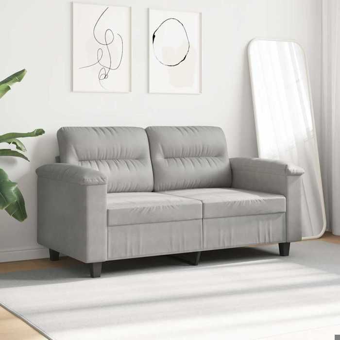 Canapé Avec 2 places - charge max:220 kg - sofa double - Gris clair 120 cm Tissu microfibre @582112