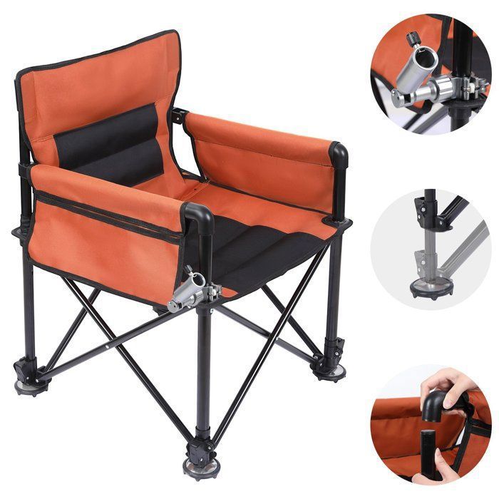 Chaise de camping pliante - WILITTO - Conception Professionnelle - Tissu Oxford - Orange