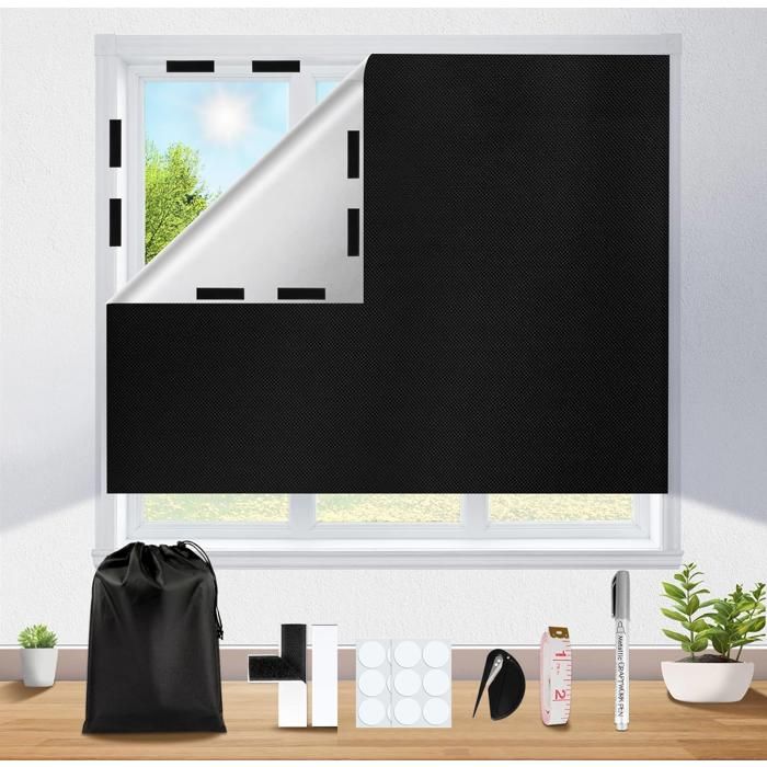 Stores Occultants Aucun Perçage Requis avec Velcro Stores Occultants 100% Oxford 420D 200 x 146 cm Ridea USTENSILES DE DECORATION
