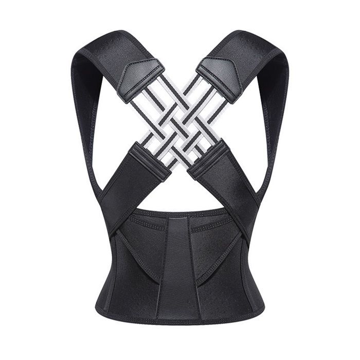 Correcteur de Posture Femme Homme Ceinture Dorsale Ajustable redresseur de Dos Confortable pour Usage Quotidien noir M