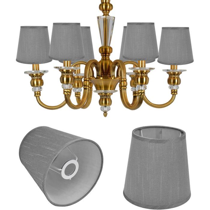 Abat-Jour En Tissu E14 Petit Abats Jour À Clipser Abats Jour De Suspension Pour Bougie Lampes De Table Lustre En Cristal (Gr[IN51]