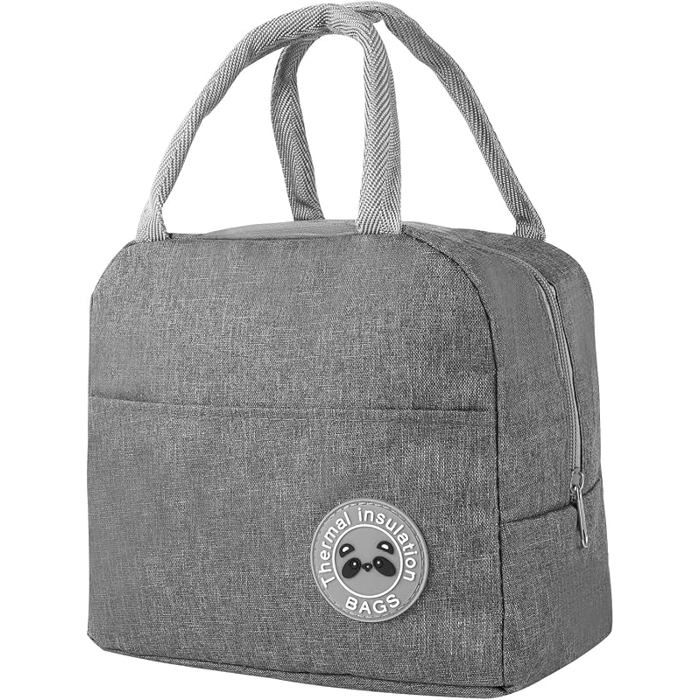 Sac Isotherme Repas 6 L Lunch Box avec Feuille Aluminium Isolée Petit Panier Repas Étanche Sac Lunch Isolé Gris