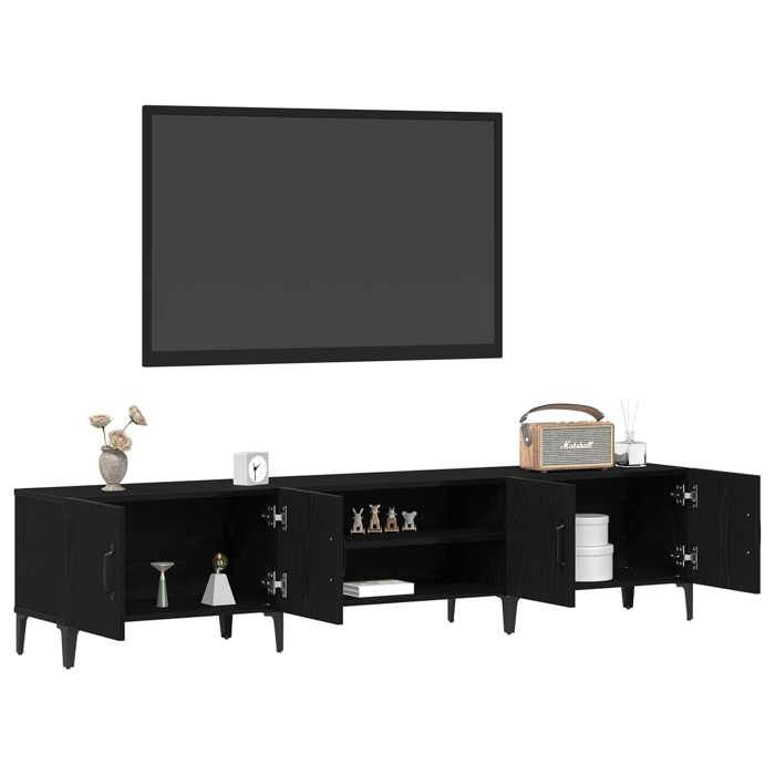 CONFORTHA®Meuble TV Chêne noir 180 x 31 5 x 40 cm Bois dingénierie - Meuble HIFI (15003)
