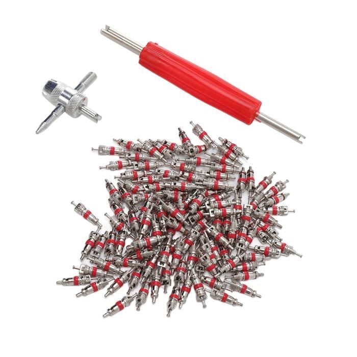 Kit D'outils De Remplacement De Valve De Pneu – 4 Tiges TR413 + Outil – Neuf