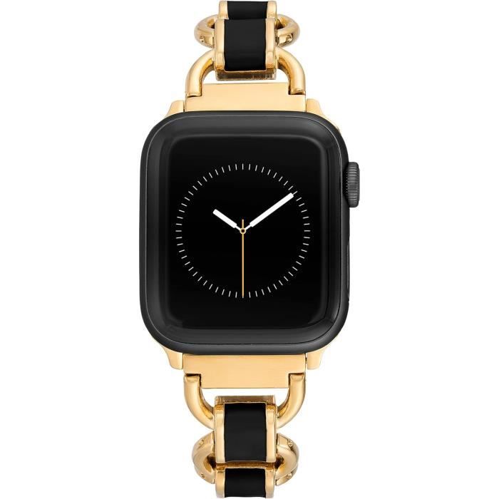 Bracelet Anne Klein pour Apple Watch en acier inoxydable noirdoré