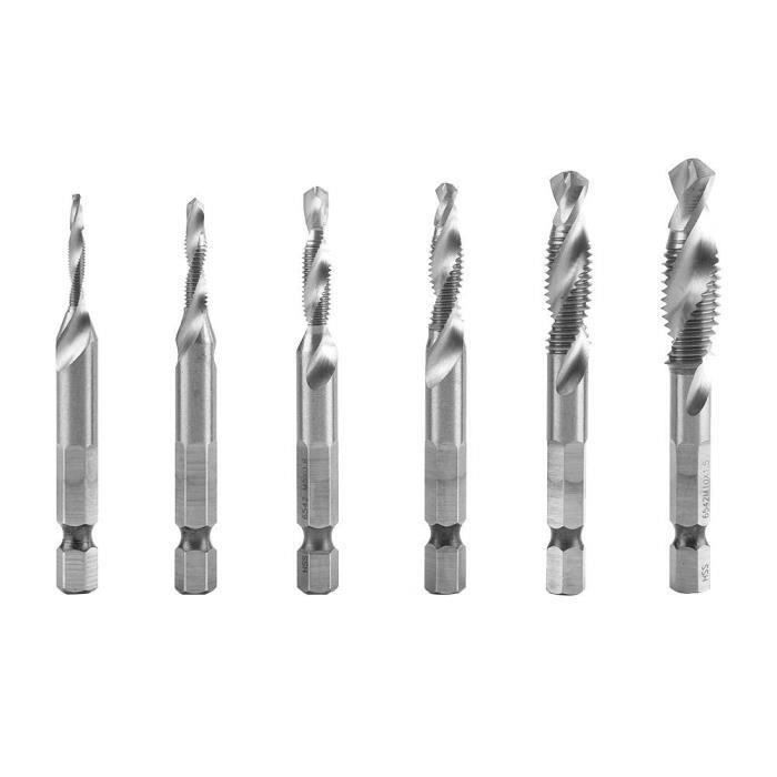 Foret Et Taraud Combiné M3 X 0.5 - Tige Hexagonale 1/4", Longueur Totale 65 Mm, Revêtement Nano Bleu, Pour Perçage Et Taraudage En Une étape