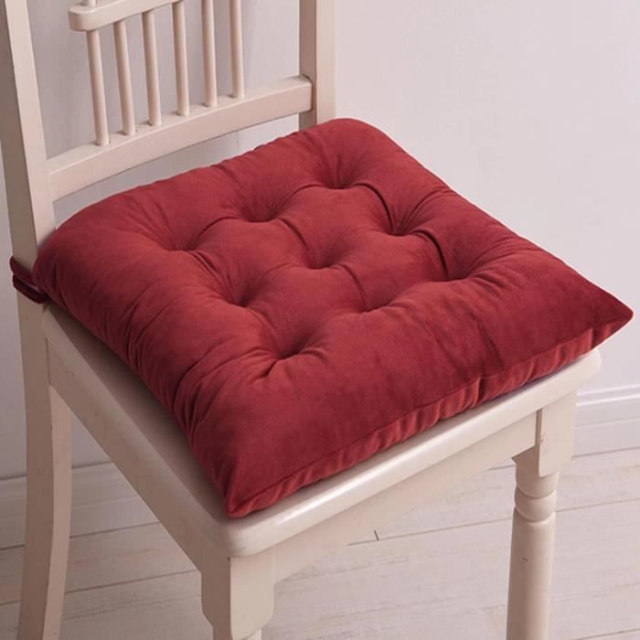 Lot De 4 Coussins De Chaise 45x45 Cm - Épaisseur 8 Cm - Imperméable - Avec Rubans - Bleu Foncé