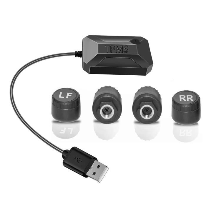 TPMS Moto ALUNAR - Capteurs Pression Pneus Sans Fil - Affichage LCD USB - Sécurité Renforcée Pour 2 Roues