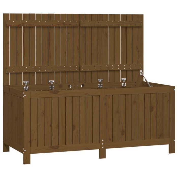 Coffre boîte meuble de jardin rangement 147 x 68 x 64 cm bois pin marron Coffre boîte meuble de jardin rangement 147 x 68 x 64 cm bois pin marron