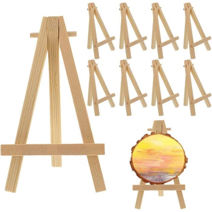 Lot De 4 Mini Chevalets De Table En Bois 15x20 Cm - Pour Tableau, Photo, Menu - Décoration Mariage, Anniversaire, Bureau