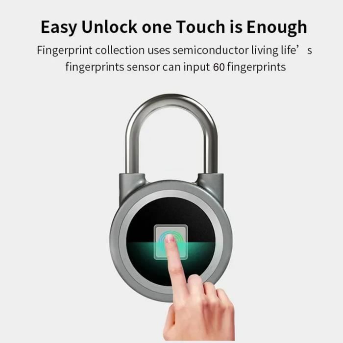Cadenas Empreinte Digitale  pour casier de gym déverrouillage de lapplication de téléphone