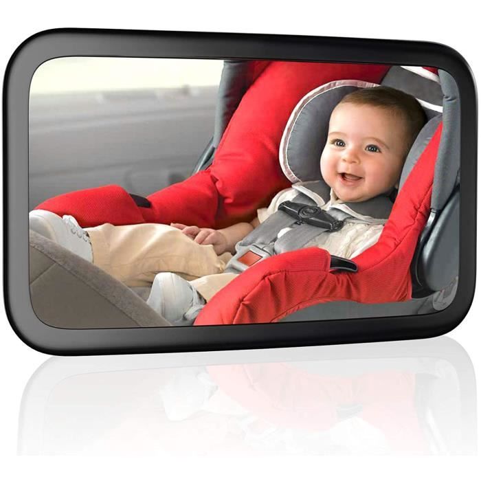 Ccautovie Miroir Bebe Voiture Siege Arriere Miroir Auto Bebe Retroviseur De Surveillance Enfant Securite Reglable Rotation 360 Noir Cdiscount Auto