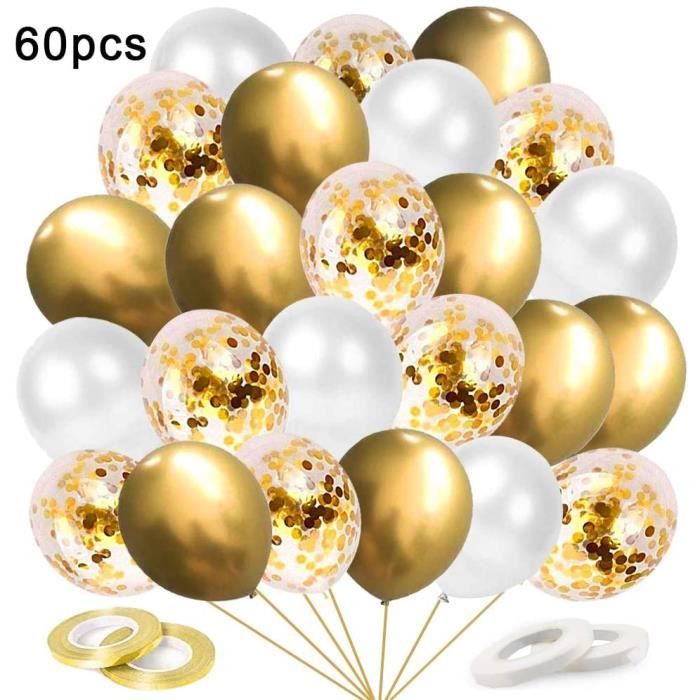 Ballon Dores Anniversaire 60 Pieces Or Confettis Ballons Helium Ballon De Baudruche Dores Blanc Metallique Ballons Pour Mariage Achat Vente Set Vaisselle Jetable Soldes Sur Cdiscount Des Le Janvier Cdiscount