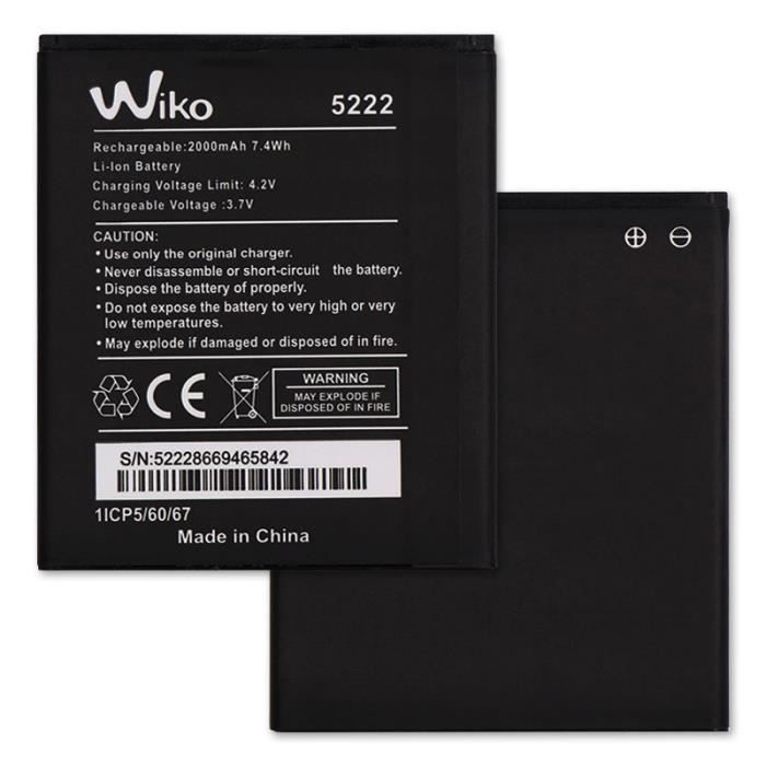 Mcdark 2000mAh Batterie Pour Wiko Rainbow Batterie de téléphone