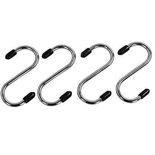 Argent Crochets en S Salle De Bains Grand Chambre et Bureau 110 mm 10pcs Crochets Suspendus en Forme De S Robustes en Acier Inoxydable pour Cuisine