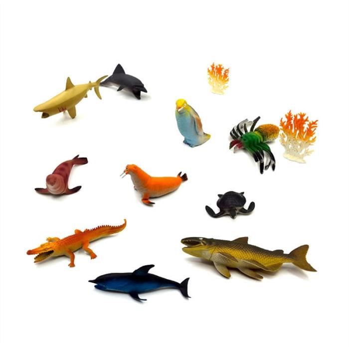 12 Pcs Animal de Mer Océan Jouet Animaux Plastique Simul welltop Animaux Marins 