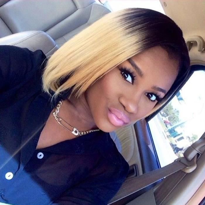 perruque femme blonde courte