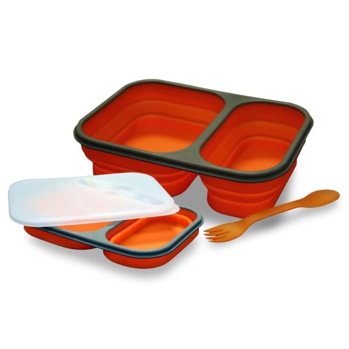 Lunch box bento double compartiment silicone rétractable 