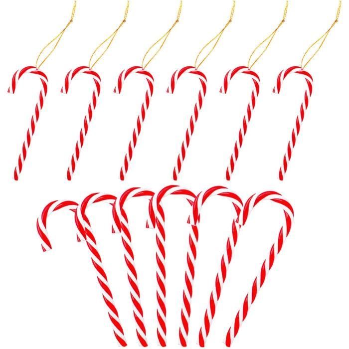 LIWI12 pcs Sucre Sapin Cannes de Noël Rouge et Blanc Arbre de