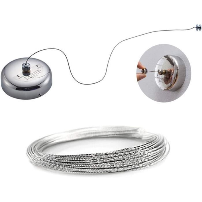 Corde à Linge Rétractable Extensible - Fixation Murale - 4,2m - Anti-Affaissement - Intérieur/Extérieur - Vert