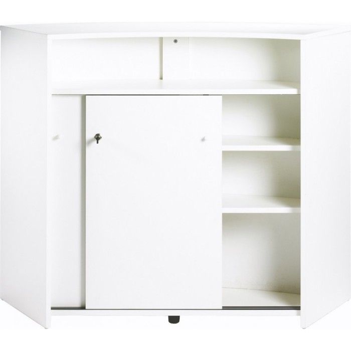Comptoir bar SIMMOB blanc 1345x553x1048 cm 2 portes serrure