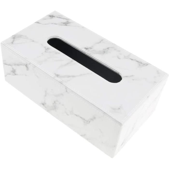 Lot De 2 Boîtes à Mouchoirs Carrées En Cuir Synthétique Pour