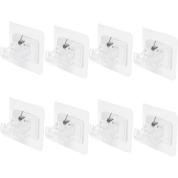 Lot De 4 Supports Muraux Auto-adhésifs MOROBOR – Réglables, En Plastique Blanc – Pour Balance, Planche, Tablette – Salle De Bain, Cuisine, Caravane