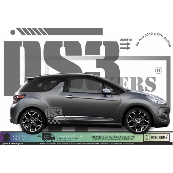 Citröen DS3 - GRIS - Logos kit stickers Latéraux et capot - Tuning ...