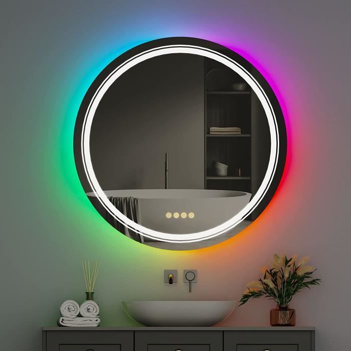 Miroir Salle De Bain Rond LED - 60cm - Sans Cadre - Intensité Variable