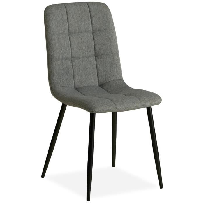 chaise salle à manger - homestyle4u - design moderne - gris chiné - tissu en lin noble - métal