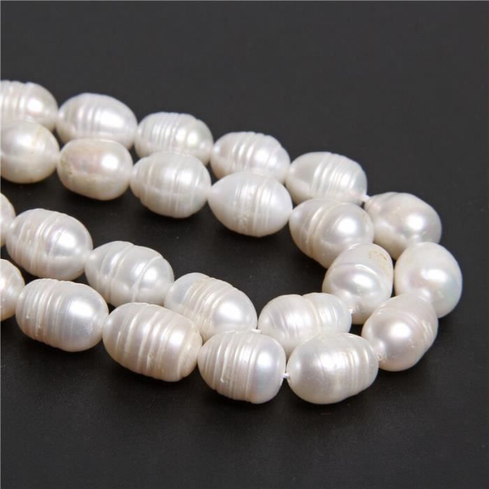Lot De 10 Perles De Culture D'eau Douce Blanches - Diamètre 6mm, Formes Baroques