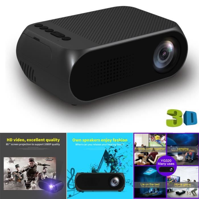 YG320 Mini Home Cinéma Cinéma TV Projecteur LED Portable 1080P HDMI ...