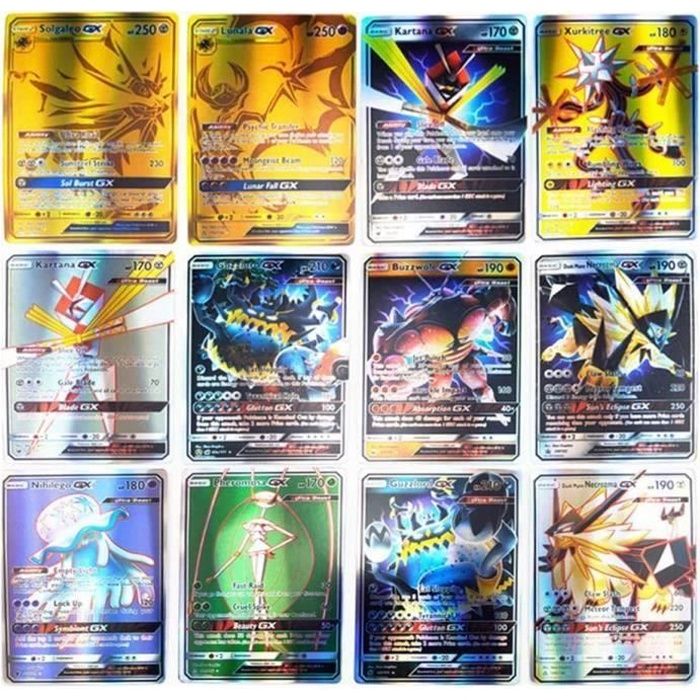 20MEGA 10Trainer LSST 100 Cartes Pokémon Mega GX Trainer Flash Trading Puzzle Jeu de Cartes Amusant / 70GX 