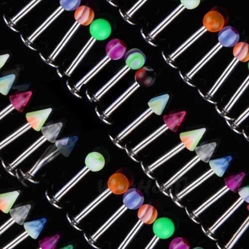 30X PIERCING DE LEVRE LABRET EN 316L BIJOUX MULTICOLORE Achat / Vente