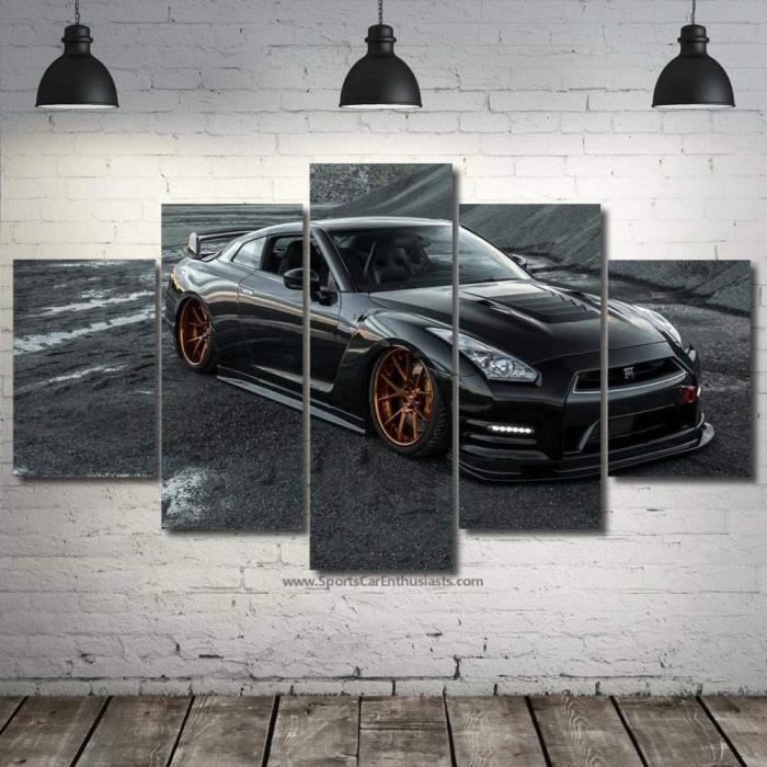 Tableau Toile Nissan GT-R Evolution Series - Set De 5 Pièces - Décoration Murale Moderne - Neuf