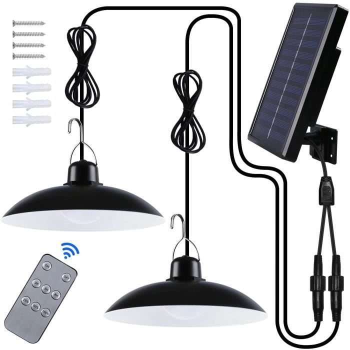Double Tête Lampe Solaire 120W 4 Mode Suspension IP65 éTanche 2windeal® Lustre extérieur avec Capteur de Mouvement