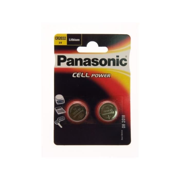 Blister De 2 Piles CR2032 Panasonic Lithium 3V - Piles Bouton, Neuves, Fabrication Chine