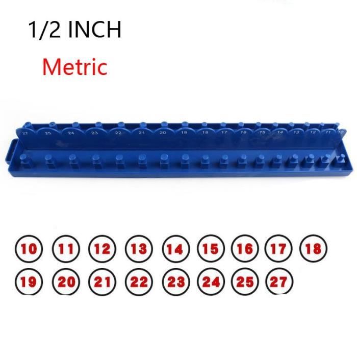 Kit Organisateur De Douilles WORKPRO - 4 Plateaux - Pour Douilles 1/4, 3/8, 1/2 Pouces - Rangement Métrique 4-27 Mm