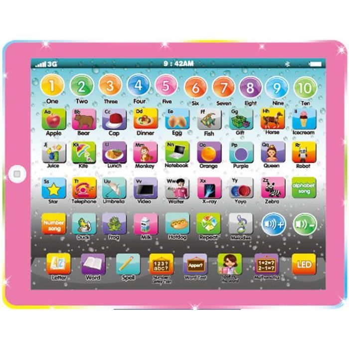 Tablette pour enfants de 3 à 8 ans, jouet interactif électronique