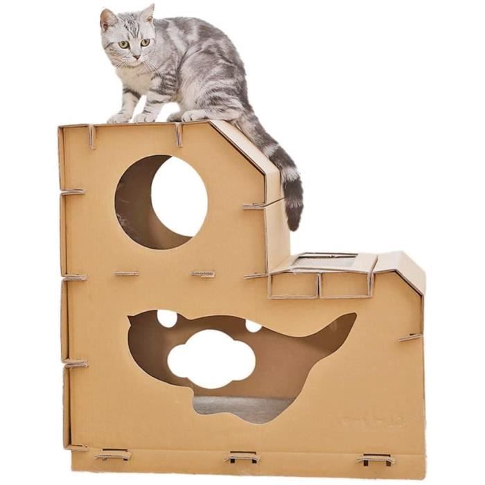 Qqggxx Chat Lit Maison Maison Griffoir Chat Carton Interieur Chat Maison Carton Pas Cher Pour Grand Chat Chaton En Papi Cdiscount Animalerie