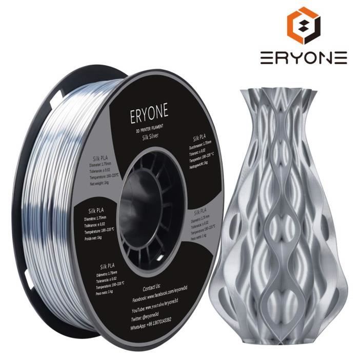 Matériaux d'impression 3D en filament PLA Filament 1.75mm Silk Silver,  ERYONE Silky Shiny Filament PLA 1.75mm, 3D Printi 313632 - Cdiscount  Informatique