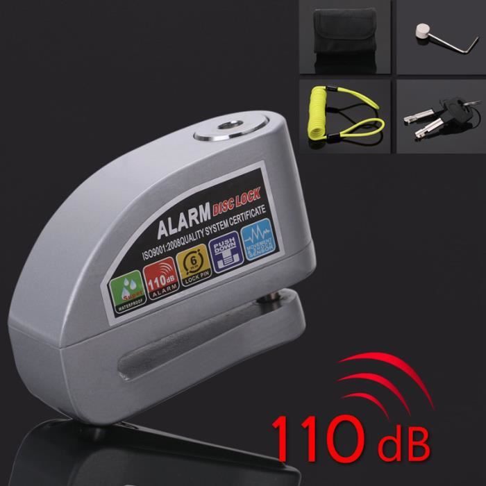 Antivol Moto CIRULLI Avec Alarme 110dB - Bloque Disque Étanche + Câble 1,1m Pour Moto, Scooter, Vélo