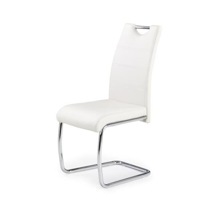 christine chaise en cuir synthétique - blanc