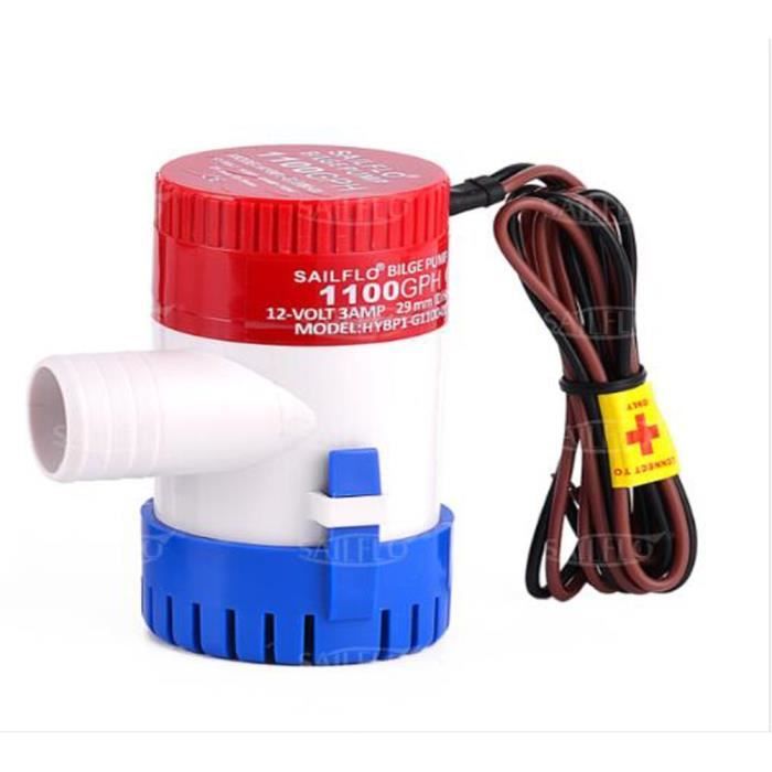 Pompe De Cales Automatique 12V 1100 GPH - Interrupteur à Flotteur - Pour Bateaux, Piscines, Étangs